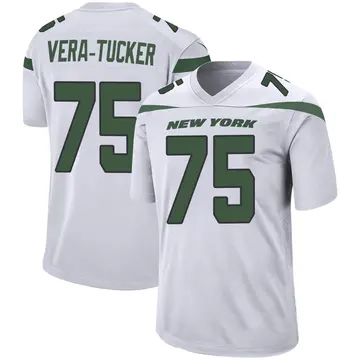Nike Alijah Vera-Tucker Men's Game New York Jets White Spotlight Jersey
