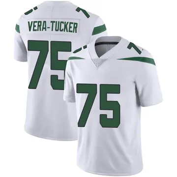 Nike Alijah Vera-Tucker Men's Limited New York Jets White Spotlight Vapor Jersey