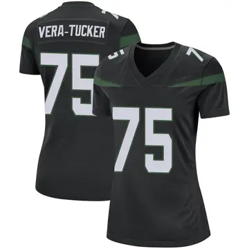 Nike Alijah Vera-Tucker Women's Game New York Jets Black Stealth Jersey
