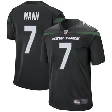 Nike Braden Mann Men's Game New York Jets Black Stealth Jersey