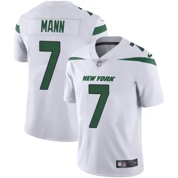 Nike Braden Mann Men's Limited New York Jets White Spotlight Vapor Jersey