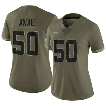 Nike Bradlee Anae Women's Limited New York Jets Olive 2022 Salute To Service Jersey