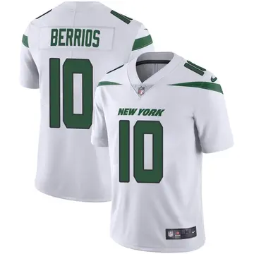 Nike Braxton Berrios Men's Limited New York Jets White Spotlight Vapor Jersey