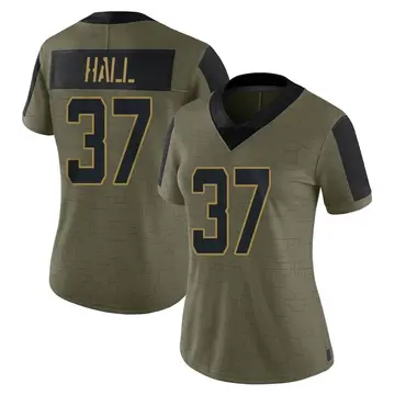Nike Bryce Hall Women's Limited New York Jets Olive 2021 Salute To Service Jersey