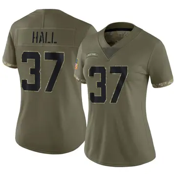 Nike Bryce Hall Women's Limited New York Jets Olive 2022 Salute To Service Jersey