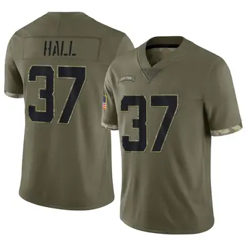 Nike Bryce Hall Youth Limited New York Jets Olive 2022 Salute To Service Jersey