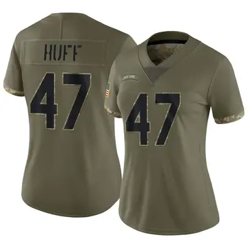 Nike Bryce Huff Women's Limited New York Jets Olive 2022 Salute To Service Jersey