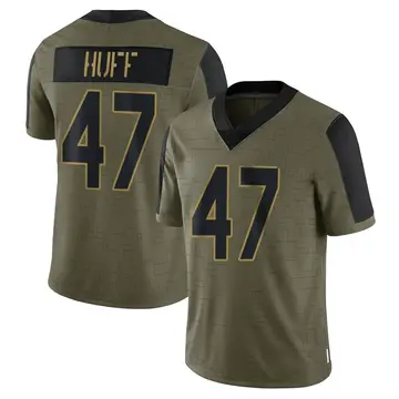 Nike Bryce Huff Youth Limited New York Jets Olive 2021 Salute To Service Jersey