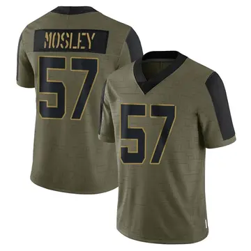 Nike C.J. Mosley Men's Limited New York Jets Olive 2021 Salute To Service Jersey