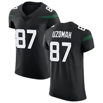 Nike C.J. Uzomah Men's Elite New York Jets Black Stealth Vapor Untouchable Jersey