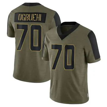 Nike Cedric Ogbuehi Youth Limited New York Jets Olive 2021 Salute To Service Jersey