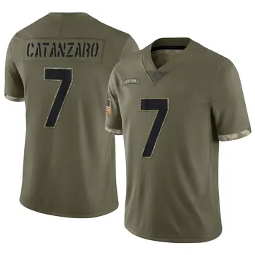 Nike Chandler Catanzaro Men's Limited New York Jets Olive 2022 Salute To Service Jersey