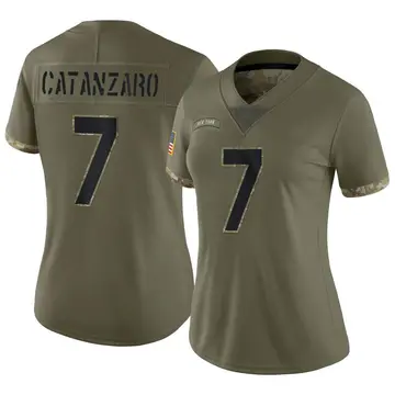 Nike Chandler Catanzaro Women's Limited New York Jets Olive 2022 Salute To Service Jersey