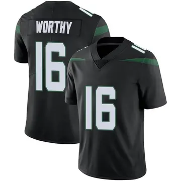 Nike Chandler Worthy Men's Limited New York Jets Black Stealth Vapor Jersey