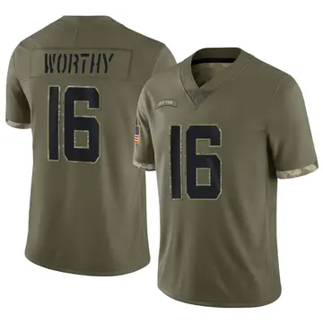 Nike Chandler Worthy Youth Limited New York Jets Olive 2022 Salute To Service Jersey
