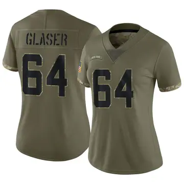 Nike Chris Glaser Women's Limited New York Jets Olive 2022 Salute To Service Jersey