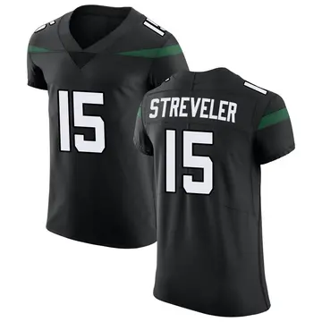 Nike Chris Streveler Men's Elite New York Jets Black Stealth Vapor Untouchable Jersey