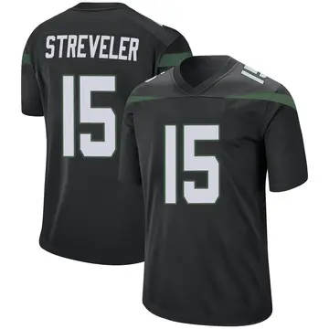 Nike Chris Streveler Youth Game New York Jets Black Stealth Jersey