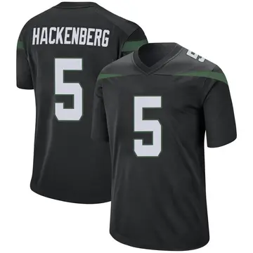 Nike Christian Hackenberg Men's Game New York Jets Black Stealth Jersey