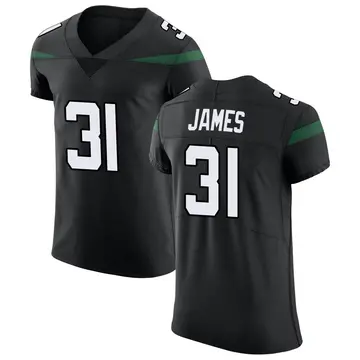 Nike Craig James Men's Elite New York Jets Black Stealth Vapor Untouchable Jersey
