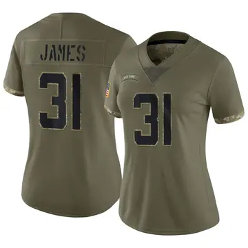 Nike Craig James Women's Limited New York Jets Olive 2022 Salute To Service Jersey