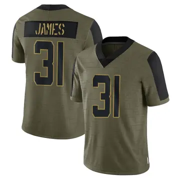 Nike Craig James Youth Limited New York Jets Olive 2021 Salute To Service Jersey
