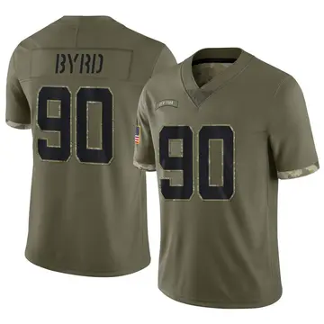 Nike Dennis Byrd Men's Limited New York Jets Olive 2022 Salute To Service Jersey