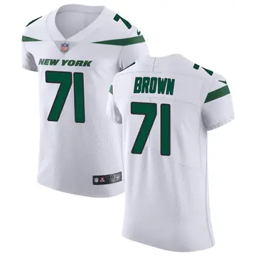 Nike Duane Brown Men's Elite New York Jets White Spotlight Vapor Untouchable Jersey