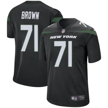 Nike Duane Brown Men's Game New York Jets Black Stealth Jersey