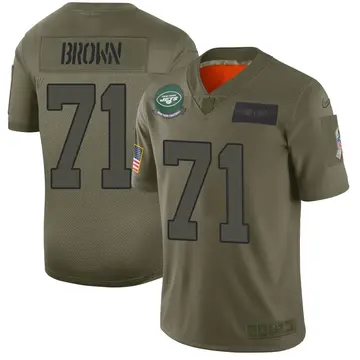 Nike Duane Brown Men's Limited New York Jets Camo 2019 Salute to Service Jersey