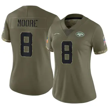 Nike Elijah Moore Women's Limited New York Jets Olive 2022 Salute To Service Jersey