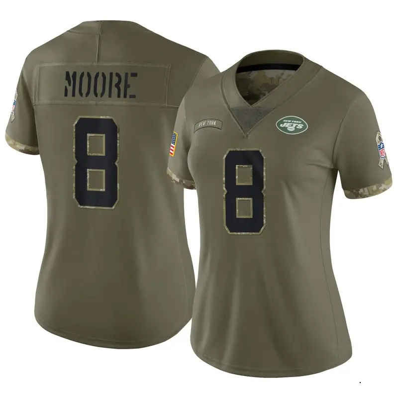 Nike Elijah Moore Women's Limited New York Jets Olive 2022 Salute To Service Jersey