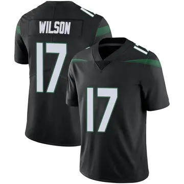 Nike Garrett Wilson Men's Limited New York Jets Black Stealth Vapor Jersey