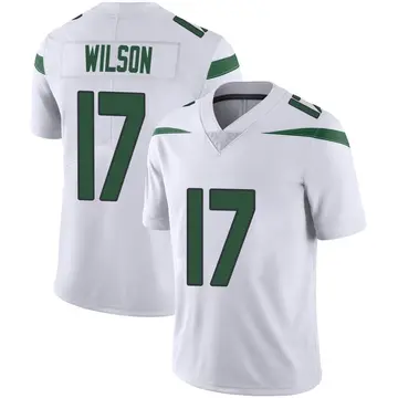 Nike Garrett Wilson Men's Limited New York Jets White Spotlight Vapor Jersey