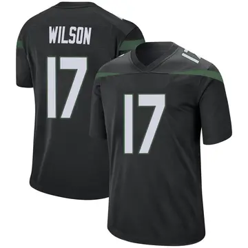 Nike Garrett Wilson Youth Game New York Jets Black Stealth Jersey