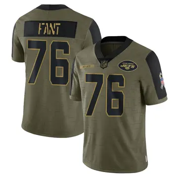 Nike George Fant Men's Limited New York Jets Olive 2021 Salute To Service Jersey