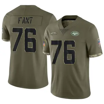 Nike George Fant Men's Limited New York Jets Olive 2022 Salute To Service Jersey