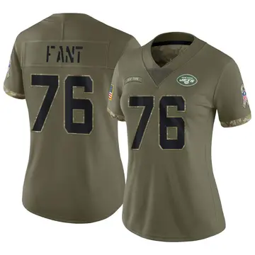 Nike George Fant Women's Limited New York Jets Olive 2022 Salute To Service Jersey
