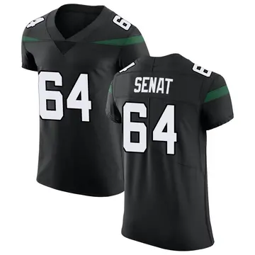 Nike Greg Senat Men's Elite New York Jets Black Stealth Vapor Untouchable Jersey