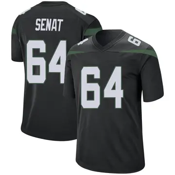 Nike Greg Senat Men's Game New York Jets Black Stealth Jersey