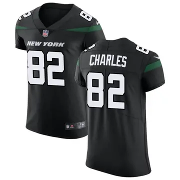 Nike Irvin Charles Men's Elite New York Jets Black Stealth Vapor Untouchable Jersey