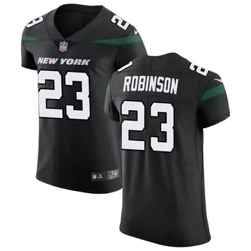 Nike James Robinson Men's Elite New York Jets Black Stealth Vapor Untouchable Jersey
