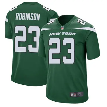 Nike James Robinson Men's Game New York Jets Green Gotham Jersey