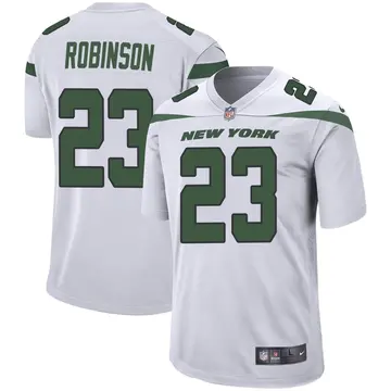 Nike James Robinson Men's Game New York Jets White Spotlight Jersey