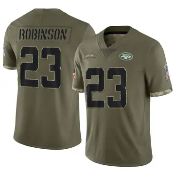 Nike James Robinson Youth Limited New York Jets Olive 2022 Salute To Service Jersey
