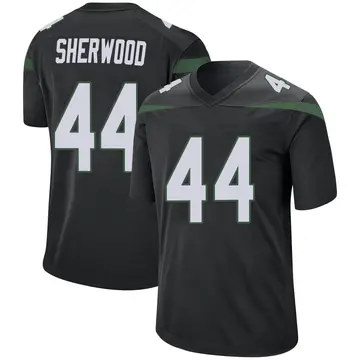 Nike Jamien Sherwood Men's Game New York Jets Black Stealth Jersey