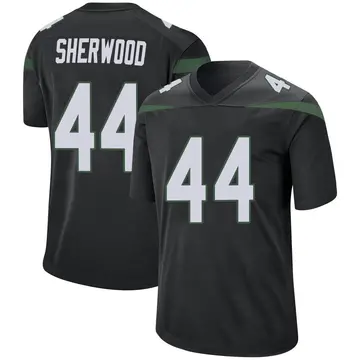 Nike Jamien Sherwood Youth Game New York Jets Black Stealth Jersey