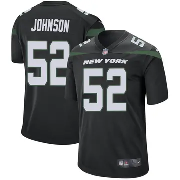Nike Jermaine Johnson Youth Game New York Jets Black Stealth Jersey