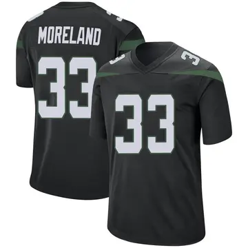 Nike Jimmy Moreland Men's Game New York Jets Black Stealth Jersey