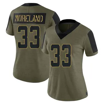 Nike Jimmy Moreland Women's Limited New York Jets Olive 2021 Salute To Service Jersey